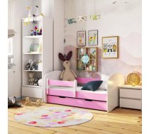 Bērnu gulta Smile ar stelāžu Guļamvietas platums: 70 cm, Guļamvietas garums: 140 cm, Platums: 80 cm, Garums: 144 cm, Augstums: 65 cm, Ar resti: 1, Ar barjeru: 1, Ar matraci: 1, Ar veļas kasti: 1, Virsma: Matēta, Guļamvietu skaits: 1, Matrača apraksts: Putas (porolons), stelāžas tips: koka, Korpusa krāsa: rozā, Elementu krāsa: Balts, Izgatavošanas materiāls: LKSP + finieris