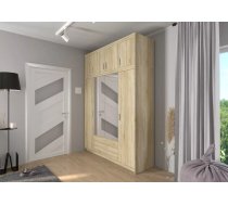 Skapis Elena 4D Premium ar spoguli Platums: 176.3 cm, Dziļums: 53 cm, Augstums: 245.5 cm, Izgatavošanas materiāls: laminēta KSP, Virsma: Matēta, Durvju skaits: 4, Ar spoguli: jā, Krāsa: sonoma