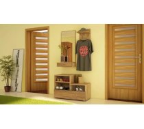 Komplekts City Zestaw Platums: 90 cm, Dziļums: 30 cm, Augstums: 190 cm, Elementu skaits: 3, Izgatavošanas materiāls: laminēta KSP, Virsma: Matēts, Ar apavu plauktu: 1, Ar pakaramo: 1, Krāsa: zelts ozols + Tobaco ozols