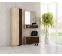 Komplekts Porto Meblo Platums: 135 cm, Dziļums: 28 cm, Augstums: 190 cm, Elementu skaits: 3, Izgatavošanas materiāls: laminēta KSP, Virsma: Matēts, Ar apavu plauktu: 1, Ar pakaramo: 1, Krāsa: Sonoma + šokolādes sonoma
