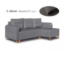 Dīvāns Alis standard Dziļums: 143 cm, Guļamvietas platums: 130 cm, Platums: 233 cm, Augstums: 95 cm, Sēdvietas augstums: 45 cm, Sēdvietas dziļums: 56 cm, Guļamvietas garums: 200 cm, Pildījums: Bonell + poliuretāna putas (porolons), Apdare: audums, Dīvāna tips: stūra dīvāni, Ar veļas kasti: 1, izvelkamie: 1, Auduma numurs: Sawana 21, Krāsa: pelēks