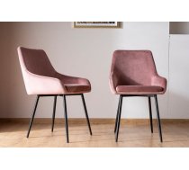 Krēsls Albi Velvet Augstums: 82 cm, Platums: 50 cm, Dziļums: 45 cm, Sēdvietas augstums: 48 cm, Materiāls: metāls, Apdare: audums, Krāsa: gaiši rozā
