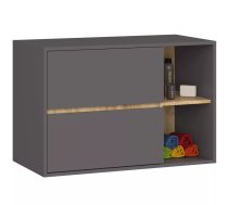 Vannas istabas skapītis Vami W90 2S Virsma: matēta, Platums: 90 cm, Augstums: 60 cm, Dziļums: 45.5 cm, Korpusa krāsa: grafīts, Materiāls: LKSP + finieris, Elementu krāsa: ozols artisan, Sienas: 1, Ar spoguli: nē, Priekš izlietnes: 1