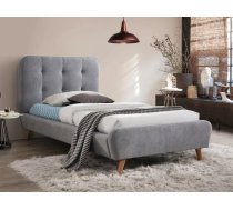 Gulta Tiffany 90x200 ar stelāžu Guļamvietas platums: 90 cm, Guļamvietas garums: 200 cm, stelāžas tips: koka, Platums: 111 cm, Garums: 217 cm, Augstums: 105 cm, Apdares materiāls: audums, Augstums no grīdas līdz matracim (min): 32 cm, Ar resti: 1, Izgatavošanas materiāls: dabīgs koks, Krāsa: pelēks
