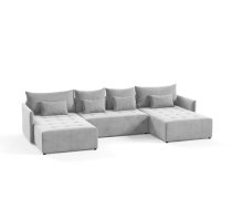 Dīvāns Beeniuu U Standard Dziļums: 180 cm, Guļamvietas platums: 140 cm, Platums: 365 cm, Augstums: 80 cm, Sēdvietas augstums: 40 cm, Sēdvietas dziļums: 41 cm, Guļamvietas garums: 350 cm, Pildījums: Poliuretāna putas (porolons), Apdare: audums, Ar papildu spilveniem: 1, Dīvāna tips: u veida dīvāni, Ar veļas kasti: 1, izvelkamie: 1, Auduma numurs: Paros 05, Izvilkšanas mehānisms: Automāts, Krāsa: gaiši pelēks