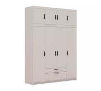 Skapis Elena 4D Premium Platums: 176.3 cm, Dziļums: 53 cm, Augstums: 245.5 cm, Izgatavošanas materiāls: laminēta KSP, Virsma: Matēta, Durvju skaits: 4, Ar spoguli: nē, Krāsa: bēšs