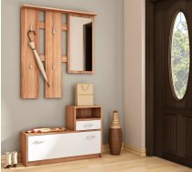 Komplekts Luna Zestaw Platums: 100 cm, Dziļums: 26 cm, Augstums: 190 cm, Izgatavošanas materiāls: laminēta KSP plātne, Virsma: Matēts, Ar apavu plauktu: 1, Ar pakaramo: 1, Krāsa: plūmju + balts