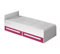 Bērnu gulta Guliver 11 90x200 ar stelāžu Guļamvietas platums: 90 cm, Guļamvietas garums: 200 cm, Platums: 94 cm, Garums: 203 cm, Augstums: 72 cm, Matrača nepieciešamais augstums: 15 cm, Ar resti: 1, Ar matraci: 1, Ar veļas kasti: 1, Guļamvietu skaits: 1, Matrača apraksts: Bonell + putas (porolons), Korpusa krāsa: balts, Elementu krāsa: rozā, Izgatavošanas materiāls: KSP + finieris