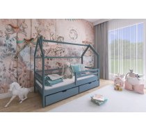 Bērnu gulta Lila ar stelāžu Guļamvietas platums: 80 cm, Guļamvietas garums: 160 cm, Platums: 86 cm, Garums: 164 cm, Augstums: 148 cm, Augstums no grīdas līdz matracim: 22 cm, Ar resti: 1, Ar barjeru: 1, Ar veļas kasti: 1, Guļamvietu skaits: 1, stelāžas tips: koka, Izgatavošanas materiāls: dabīgs koks (priede), Maksimālais noslogojums: 100 kg, Krāsa: pelēks