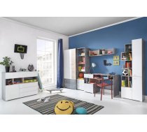 Komplekts Sigma E Elementu skaits: 6, Izgatavošanas materiāls: lamināts + finieris, Ar skapi: 1, Ar plauktu: 1, Ar galdu: 1, Krāsa: betons + balts + ozols