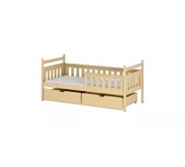 Bērnu gulta Emma Classic ar stelāžu Guļamvietas platums: 80 cm, Guļamvietas garums: 160 cm, Platums: 87 cm, Garums: 168 cm, Augstums: 85 cm, Augstums no grīdas līdz matracim: 29 cm, Ar resti: 1, Ar barjeru: 1, Ar veļas kasti: 1, Guļamvietu skaits: 1, stelāžas tips: koka, Izgatavošanas materiāls: dabīgs koks (priede), Maksimālais noslogojums: 100 kg, Krāsa: priede
