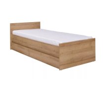Gulta Cosmo C08 (80x200) ar stelāžu Guļamvietas platums: 80 cm, Guļamvietas garums: 200 cm, stelāžas tips: koka, Platums: 90 cm, Garums: 203 cm, Augstums: 70.5 cm, Ar resti: 1, Virsma: matēta, Izgatavošanas materiāls: laminēta MDF plātne + nažfinieris, Krāsa: ozols riviera
