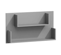 Plaukts Git 10 Platums: 90 cm, Augstums: 50 cm, Dziļums: 19 cm, Materiāls: KSP + finieris, Plaukta tips: sienas, Sienas: 1, Plauktu skaits: 2, Krāsa: pelēks