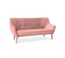 Dīvāns Nordic 3 Velvet Dziļums: 75 cm, Platums: 180 cm, Augstums: 90 cm, Sēdvietas augstums: 42 cm, Sēdvietas dziļums: 55 cm, Apdare: audums, Dīvāna tips: taisni dīvāni, Auduma numurs: Bluvel 52, Krāsa: rozā