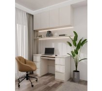 Galds Kuba Office Garums: 130 cm, Augstums: 76 cm, Korpusa krāsa: bēšs, Platums: 51 cm, Izgatavošanas materiāls: laminēta KSP plātne, Elementu krāsa: bēšs, Forma: taisnstūra, Virsma: matēta, Ar tastatūras plauktu: 1, Ar atvilktnēm: 1