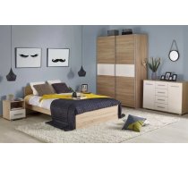 Gulta Lima BED ar stelāžu Guļamvietas platums: 90 cm, Guļamvietas garums: 200 cm, stelāžas tips: koka, Platums: 95 cm, Garums: 205 cm, Augstums: 70 cm, Augstums no grīdas līdz matracim (min): 40 cm, Ar resti: 1, Virsma: matēta, Izgatavošanas materiāls: LKSP, Krāsa: ozols sonoma