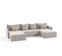 Dīvāns Beeniuu U Standard Dziļums: 180 cm, Guļamvietas platums: 140 cm, Platums: 365 cm, Augstums: 80 cm, Sēdvietas augstums: 40 cm, Sēdvietas dziļums: 41 cm, Guļamvietas garums: 350 cm, Pildījums: Poliuretāna putas (porolons), Apdare: audums, Ar papildu spilveniem: 1, Dīvāna tips: u veida dīvāni, Ar veļas kasti: 1, izvelkamie: 1, Auduma numurs: Paros 02, Izvilkšanas mehānisms: Automāts, Krāsa: gaiši bēšs