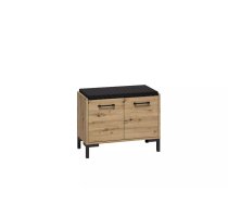 Pufs Nevio 04 Platums: 70 cm, Korpusa krāsa: ozols artisan, Elementu krāsa: melns, Augstums: 54 cm, Materiāls: LKSP