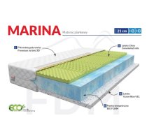 Matracis Marina Comfort Platums: 80 cm, Garums: 200 cm, Biezums: 21 cm, Pildījums: putas Bio Foam + latekss Clima Convoluted rolls + latekss Ocean Blue Gel