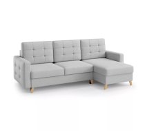 Dīvāns Vegas Corner Lux standard Dziļums: 151 cm, Guļamvietas platums: 146 cm, Platums: 236 cm, Augstums: 95 cm, Sēdvietas augstums: 46 cm, Sēdvietas dziļums: 59 cm, Guļamvietas garums: 206 cm, Pildījums: Falista + augstas elastības putas (porolons), Apdare: audums, Dīvāna tips: stūra dīvāni, Ar veļas kasti: 1, izvelkamie: 1, Auduma numurs: Velo 632, Izvilkšanas mehānisms: DL, Kājiņu krāsa: dabīgs, Krāsa: gaiši pelēks