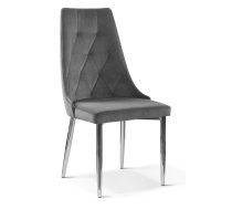 Krēsls Caren 2 Silver Standard Augstums: 96 cm, Platums: 51 cm, Dziļums: 59 cm, Sēdvietas augstums: 48 cm, Materiāls: metāls, Apdare: audums, Auduma numurs: Paros 06, Krāsa: tumši pelēks