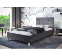 Gulta Endo standard ar stelāžu Guļamvietas platums: 90 cm, Guļamvietas garums: 200 cm, stelāžas tips: koka, Platums: 96 cm, Garums: 216 cm, Augstums: 100 cm, Apdares materiāls: audums, Augstums no grīdas līdz matracim (min): 34 cm, Ar resti: 1, Auduma nosaukums: Sawana 05, Krāsa: tumši pelēks