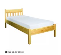 Gulta LK 156 ar stelāžu Kājiņu izmērs: 5.5x5.5 cm, Guļamvietas platums: 90 cm, Guļamvietas garums: 200 cm, stelāžas tips: koka, Platums: 98 cm, Garums: 208 cm, Augstums: 80 cm, Matrača nepieciešamais augstums: 16 cm, Ar veļas kasti: 1, Augstums no grīdas līdz matracim (min): 38 cm, Ar resti: 1, Izgatavošanas materiāls: dabīgs koks (priede), Krāsa: priede