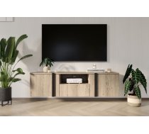 TV tumba Verica RTV 150 2D1SZ Black W Platums: 150 cm, Dziļums: 45 cm, Augstums: 40 cm, Virsma: matēta, Forma: Taisnstūra, Materiāls: LKSP + finieris, Krāsa: ozols