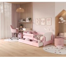 Bērnu gulta Filip Color 80x180 ar stelāžu Guļamvietas platums: 80 cm, Guļamvietas garums: 180 cm, Platums: 85 cm, Garums: 183 cm, Augstums: 63 cm, Ar resti: 1, Ar barjeru: 1, Ar veļas kasti: 1, Virsma: Matēta, Guļamvietu skaits: 1, stelāžas tips: koka, Korpusa krāsa: balts, Elementu krāsa: rozā, Izgatavošanas materiāls: KSP