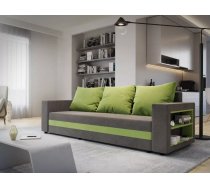 Dīvāns Sydney Sofa standard Dziļums: 90 cm, Guļamvietas platums: 130 cm, Platums: 245 cm, Augstums: 90 cm, Guļamvietas garums: 195 cm, Pildījums: Bonell + poliuretāna putas (porolons), Apdare: audums, Dīvāna tips: taisni dīvāni, Ar veļas kasti: 1, izvelkamie: 1, Auduma numurs: Alova 95 + Alova 42, Krāsa: pelēks + zaļš