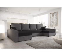 Dīvāns Chievo U Standard Dziļums: 140 cm, Guļamvietas platums: 130 cm, Platums: 301 cm, Augstums: 90 cm, Sēdvietas augstums: 40 cm, Sēdvietas dziļums: 52 cm, Guļamvietas garums: 271 cm, Pildījums: Falista + augstas kvalitātes putas (porolons), Apdare: audums, Ar papildu spilveniem: 1, Dīvāna tips: u veida dīvāni, Ar veļas kasti: 1, izvelkamie: 1, Auduma numurs: Sawana 14+05, Krāsa: melns + tumši pelēks