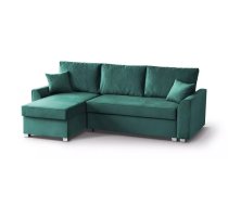 Dīvāns Toretto L Standard Dziļums: 150 cm, Guļamvietas platums: 120 cm, Platums: 235 cm, Augstums: 89 cm, Sēdvietas augstums: 45 cm, Sēdvietas dziļums: 49 cm, Guļamvietas garums: 198 cm, Pildījums: Bonell + poliuretāna putas (porolons), Apdare: audums, Ar papildu spilveniem: 1, Dīvāna tips: stūra dīvāni, Ar veļas kasti: 1, izvelkamie: 1, Auduma numurs: Manila 36, Krāsa: jūraszaļš