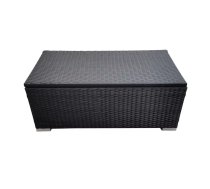 Terases mēbeles Garden Box S Platums: 100 cm, Dziļums: 55 cm, Augstums: 40 cm, Materiāls: tērauds + tehnorotangs, Forma: taisnstūra, Krāsa: melns