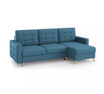 Dīvāns Vegas Corner Lux standard Dziļums: 151 cm, Guļamvietas platums: 146 cm, Platums: 236 cm, Augstums: 95 cm, Sēdvietas augstums: 46 cm, Sēdvietas dziļums: 59 cm, Guļamvietas garums: 206 cm, Pildījums: Falista + augstas elastības putas (porolons), Apdare: audums, Dīvāna tips: stūra dīvāni, Ar veļas kasti: 1, izvelkamie: 1, Auduma numurs: Velo 631, Izvilkšanas mehānisms: DL, Kājiņu krāsa: dabīgs, Krāsa: zils