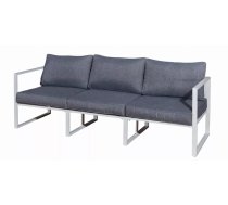 Terases mēbeles Mostrare Sofa Korpusa krāsa: balts, Elementu krāsa: pelēks, Platums: 204 cm, Dziļums: 67 cm, Augstums: 63 cm, Materiāls: alumīnijs
