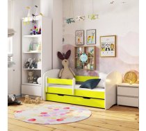 Bērnu gulta Smile ar stelāžu Guļamvietas platums: 70 cm, Guļamvietas garums: 140 cm, Platums: 80 cm, Garums: 144 cm, Augstums: 65 cm, Ar resti: 1, Ar barjeru: 1, Ar matraci: 1, Ar veļas kasti: 1, Virsma: Matēta, Guļamvietu skaits: 1, Matrača apraksts: Putas (porolons), stelāžas tips: koka, Korpusa krāsa: gaiši zaļš, Elementu krāsa: Balts, Izgatavošanas materiāls: LKSP + finieris
