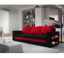 Dīvāns Sydney Sofa standard Dziļums: 90 cm, Guļamvietas platums: 130 cm, Platums: 245 cm, Augstums: 90 cm, Guļamvietas garums: 195 cm, Pildījums: Bonell + poliuretāna putas (porolons), Apdare: audums, Dīvāna tips: taisni dīvāni, Ar veļas kasti: 1, izvelkamie: 1, Auduma numurs: Alova 04 + Alova 46, Krāsa: melns + sarkans