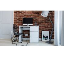 Galds Lima P Garums: 98 cm, Augstums: 76 cm, Platums: 51 cm, Izgatavošanas materiāls: laminēta KSP + MDF plāksnes, Forma: taisnstūra, Virsma: matēta, Ar tastatūras plauktu: 1, Ar plauktiem: 1, Ar atvilktnēm: 1, Krāsa: balts