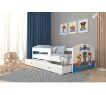 Bērnu gulta Lucky W47L ar stelāžu Guļamvietas platums: 80 cm, Guļamvietas garums: 140 cm, Platums: 85 cm, Garums: 143 cm, Augstums: 65 cm, Ar resti: 1, Ar barjeru: 1, Ar veļas kasti: 1, Virsma: Matēta, stelāžas tips: koka, Korpusa krāsa: balts, Elementu krāsa: daudzkrāsains, Izgatavošanas materiāls: LKSP