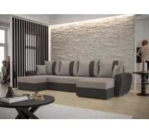 Dīvāns Davos U standard Dziļums: 140 cm, Guļamvietas platums: 130 cm, Platums: 301 cm, Augstums: 90 cm, Sēdvietas augstums: 40 cm, Sēdvietas dziļums: 52 cm, Guļamvietas garums: 270 cm, Pildījums: Putas (porolons), Apdare: audums, Ar papildu spilveniem: 1, Dīvāna tips: u veida dīvāni, Ar veļas kasti: 1, izvelkamie: 1, Auduma numurs: Sawana 21 + Sawana 05, Krāsa: pelēks + tumši pelēks
