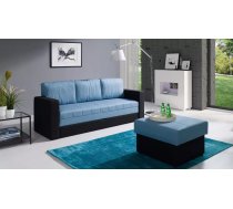 Dīvāns Calabrini Sofa Standard Dziļums: 75 cm, Guļamvietas platums: 140 cm, Platums: 222 cm, Elementu krāsa: melns, Augstums: 86 cm, Guļamvietas garums: 188 cm, Pildījums: HR putas, Apdare: audums, Dīvāna tips: taisni dīvāni, Ar veļas kasti: 1, izvelkamie: 1, Auduma numurs: Gomez 06 + Gomez 12, Krāsa: gaiši zils