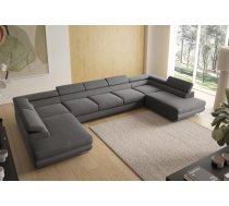 Dīvāns Alice U XL 160 standard Dziļums: 202 cm, Guļamvietas platums: 125 cm, Platums: 400 cm, Augstums: 70 cm, Sēdvietas augstums: 42 cm, Sēdvietas dziļums: 57 cm, Guļamvietas garums: 320 cm, Pildījums: Falista + augstas kvalitātes putas (porolons), Apdare: audums, funkcija "Relax": 1, Dīvāna tips: u veida dīvāni, Ar veļas kasti: 1, izvelkamie: 1, Auduma numurs: Vogue 16, Krāsa: tumši pelēks