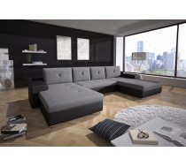 Dīvāns Milano U Standard Dziļums: 184 cm, Guļamvietas platums: 120 cm, Platums: 369 cm, Augstums: 88 cm, Sēdvietas augstums: 40 cm, Sēdvietas dziļums: 56 cm, Guļamvietas garums: 301 cm, Pildījums: Falista atsperu bloks + putas (porolons), Apdare: audums + eko āda, Dīvāna tips: u veida dīvāni, Ar veļas kasti: 1, izvelkamie: 1, Auduma numurs: Sawana 21 + Ma 14, Kājiņu krāsa: Hroms, Krāsa: Pelēks + melns