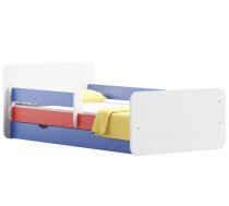 Bērnu gulta Bricks 20S ar stelāžu Guļamvietas platums: 70 cm, Guļamvietas garums: 140 cm, Platums: 82 cm, Garums: 144 cm, Augstums: 70 cm, Augstums no grīdas līdz matracim: 32 cm, Ar resti: 1, Ar barjeru: 1, Ar veļas kasti: 1, Guļamvietu skaits: 1, stelāžas tips: koka, Korpusa krāsa: balts, Elementu krāsa: sarkans + zils, Izgatavošanas materiāls: LKSP + PVH, Maksimālais noslogojums: 90 kg