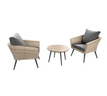 Terases mēbeles Amabile Platums: 65 cm, Dziļums: 65 cm, Augstums: 42 cm, Materiāls: alumīnijs + tehnorotangs, Krāsa: brūns