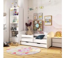 Bērnu gulta Smile ar stelāžu Guļamvietas platums: 70 cm, Guļamvietas garums: 140 cm, Platums: 80 cm, Garums: 144 cm, Augstums: 65 cm, Ar resti: 1, Ar barjeru: 1, Ar matraci: 1, Ar veļas kasti: 1, Virsma: Matēta, Guļamvietu skaits: 1, Matrača apraksts: Putas (porolons), stelāžas tips: koka, Korpusa krāsa: balts, Elementu krāsa: Balts, Izgatavošanas materiāls: LKSP + finieris