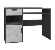 Galds Nano 9 Garums: 125 cm, Augstums: 85 cm, Platums: 55 cm, Izgatavošanas materiāls: lamināts + finieris, Forma: taisnstūra, Ar tastatūras plauktu: 1, Ar plauktiem: 1, Ar atvilktnēm: 1, Krāsa: grafīts + enigma