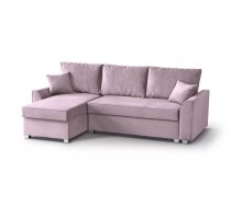 Dīvāns Toretto L Standard Dziļums: 150 cm, Guļamvietas platums: 120 cm, Platums: 235 cm, Augstums: 89 cm, Sēdvietas augstums: 45 cm, Sēdvietas dziļums: 49 cm, Guļamvietas garums: 198 cm, Pildījums: Bonell + poliuretāna putas (porolons), Apdare: audums, Ar papildu spilveniem: 1, Dīvāna tips: stūra dīvāni, Ar veļas kasti: 1, izvelkamie: 1, Auduma numurs: Manila 09, Krāsa: gaiši rozā