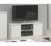 TV tumba RTV 2D1P Platums: 120 cm, Korpusa krāsa: balts, Dziļums: 40 cm, Augstums: 55 cm, Virsma: matēta, Forma: Taisnstūra, Elementu krāsa: balts, Materiāls: LKSP + finieris