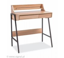 Galds B-168 Garums: 77 cm, Augstums: 89 cm, Korpusa krāsa: ozols, Platums: 48 cm, Izgatavošanas materiāls: MDF plātne + metāls, Elementu krāsa: melns, Forma: taisnstūra, Virsma: spīdīga, Ar plauktiem: 1, Ar atvilktnēm: 1